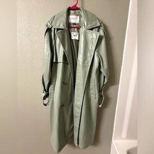 American Eagle Outfitters sage Green Trench Coat L